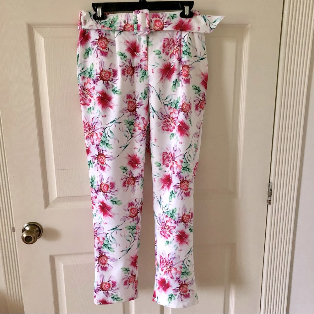 large floral print pants